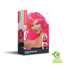 Womens Vixen Wavy Neon Pink Wigs Female Halloween Costume 1