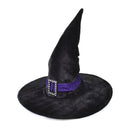 Womens Witch Hat Velvet Belt Buckle Hats Female Halloween Costume 1