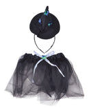 Womens Witch Tutu Black Silver + Headband Instant Disguises Female Halloween Costume 1