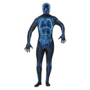 X Ray Costume Second Skin Suit Adult Black Blue 1