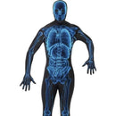 X Ray Costume Second Skin Suit Adult Black Blue 2
