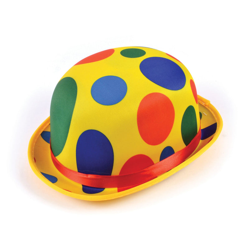 Polka Dot Clown Bowler Yellow Hats Unisex_1 X74469