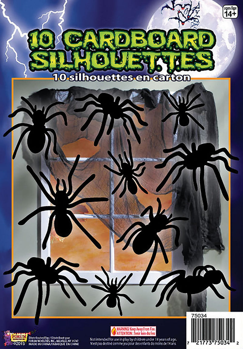 Silhouette Shadow Spiders 10pc Halloween Items Unisex_1 X75034