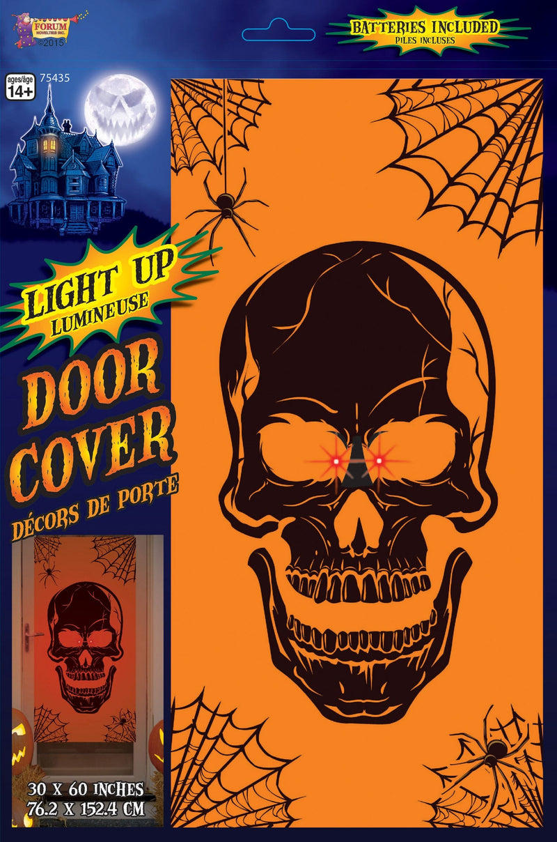 Light Up Door Cover Skull Halloween Items Unisex_1 X75435