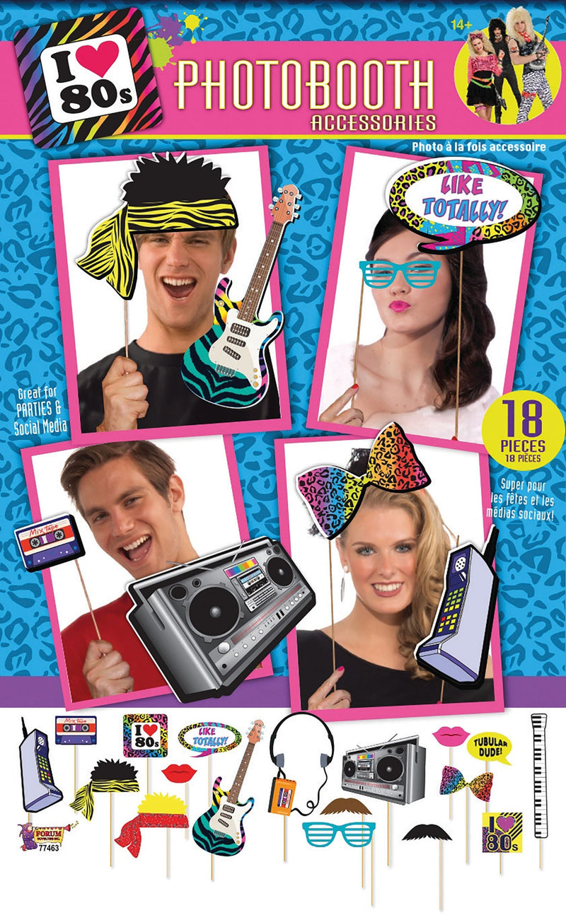 80s Photobooth Kit 18pc Party Goods_1 X77463