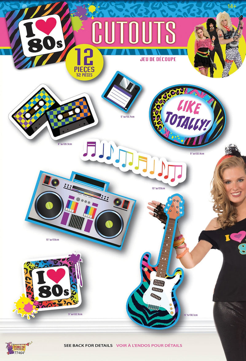 80s Party Cut Outs 12pc Goods_1 X77464