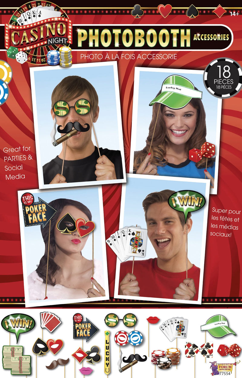 Casino Photobooth Kit 18pc Party Goods_1 X77554