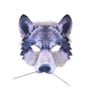 Wolf Face 1/2 Mask Realistic Fur 1 X78180 MAD Fancy Dress