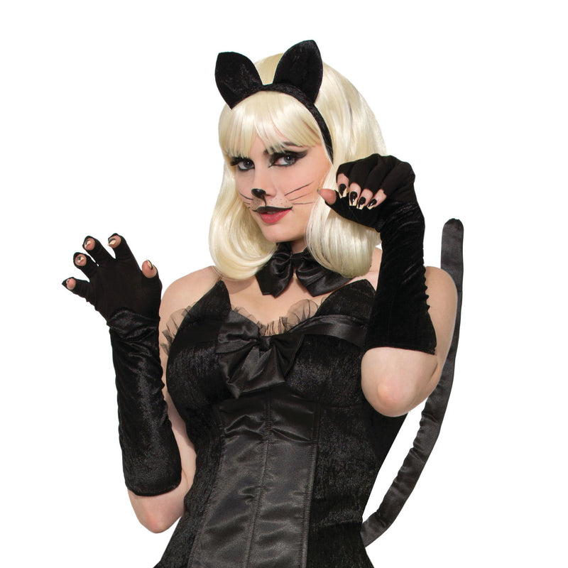 Cat Gloves Black Costume Accessories Female_1 X78363