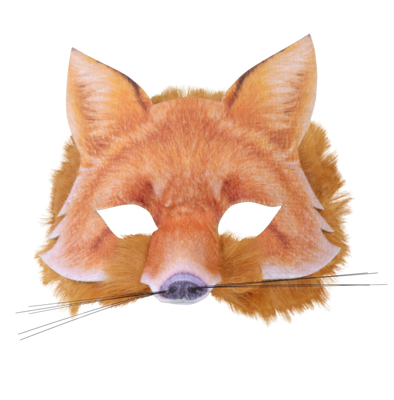 Fox Face Mask Realistic Fur Plastic Masks Cardboard_1 X78699