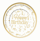 Gold Happy Birthday Plate Plastic 10pack 15cm_1 X81618