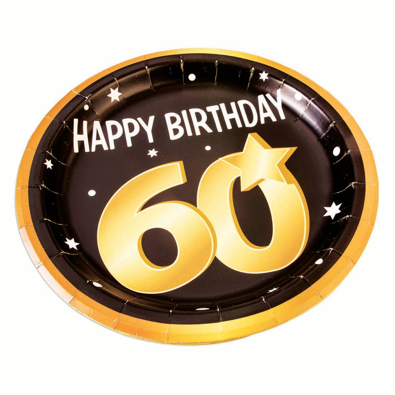 60th Birthday Paper Plates 8 In Pkt_1 x81640