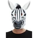 Zebra Latex Mask Adult Black White 1