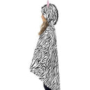 Zebra Party Festival Poncho Adult White Black Drawstring Bag 4