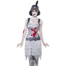 Zombie Flapper Dress Costume Adult Grey 1