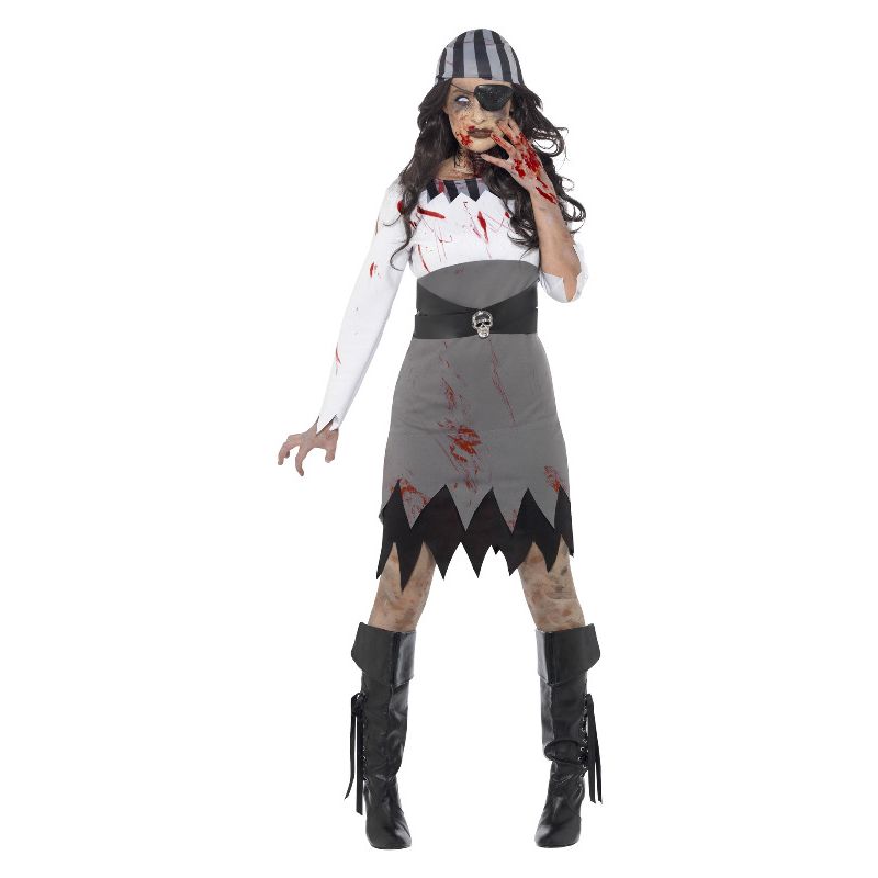 Zombie Pirate Lady Costume Grey Dress_1