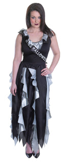 Zombie Prom Queen Costume Adult Black Dress 1