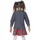 Zombie School Girl Costume Kids Grey Jacket Tartan Skirt Mock Shirt Tie 2