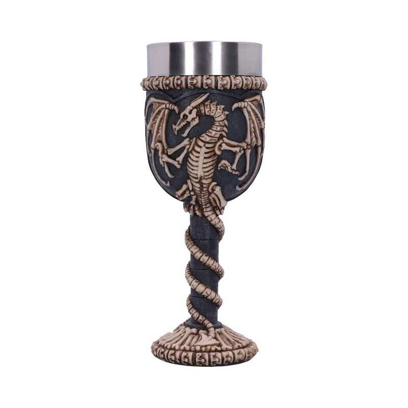 Realistic Fossilised Dragon Remains Skeleton Goblet Wine Glass