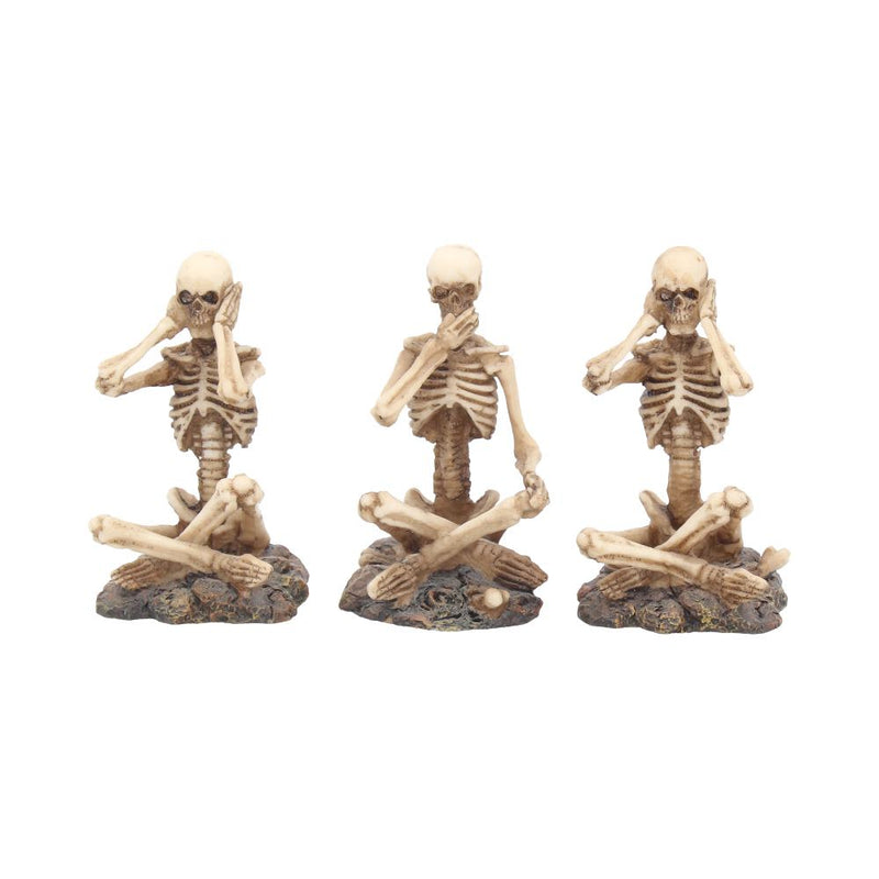 See No Hear Speak Three Wise Skeletons Figurines Set 3 8.5cm