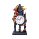 Red Dragon Gothic Fantasy Time Guardian Clock 27.5cm