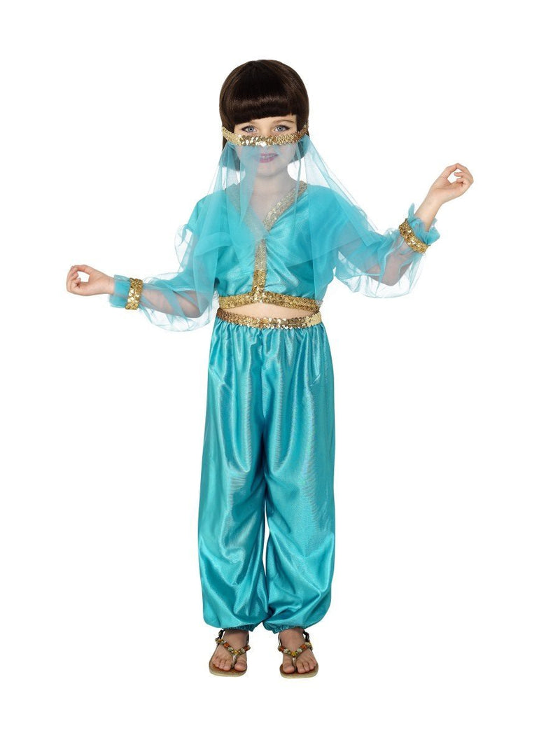 Arabian Princess Costume Kids Blue with Veil