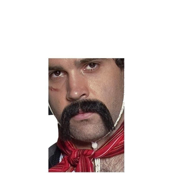Authentic Western Mexican Handlebar Moustache Adult Black
