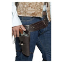 Authentic Western Wandering Gunman Belt & Holster Adult Brown 2 MAD Fancy Dress