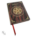 Embossed Pentagram A5 Spell Book journal in Red 17cm