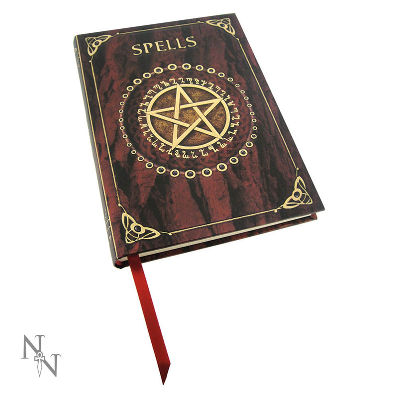 Embossed Pentagram A5 Spell Book journal in Red 17cm