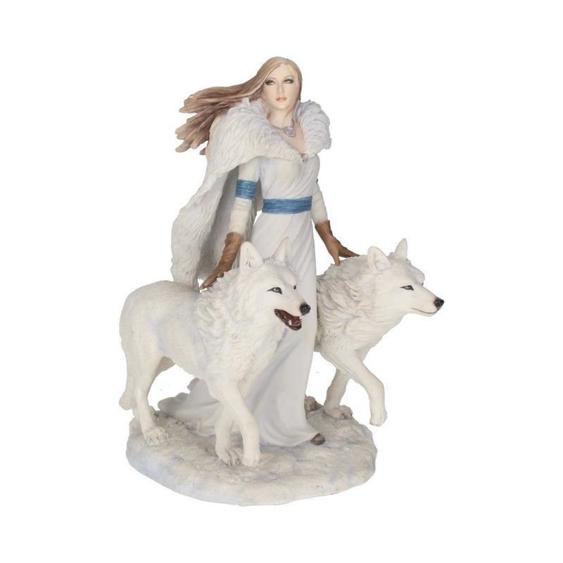 Anne Stokes Winter Guardians Wolf Companion Figurine