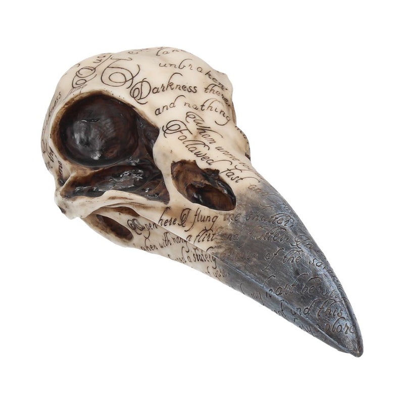 Edgars Raven Skull Figurine Edgar Allen Poe Ornament
