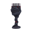 Black Chinese Dragon Coil Goblet Wine Glass 20cm