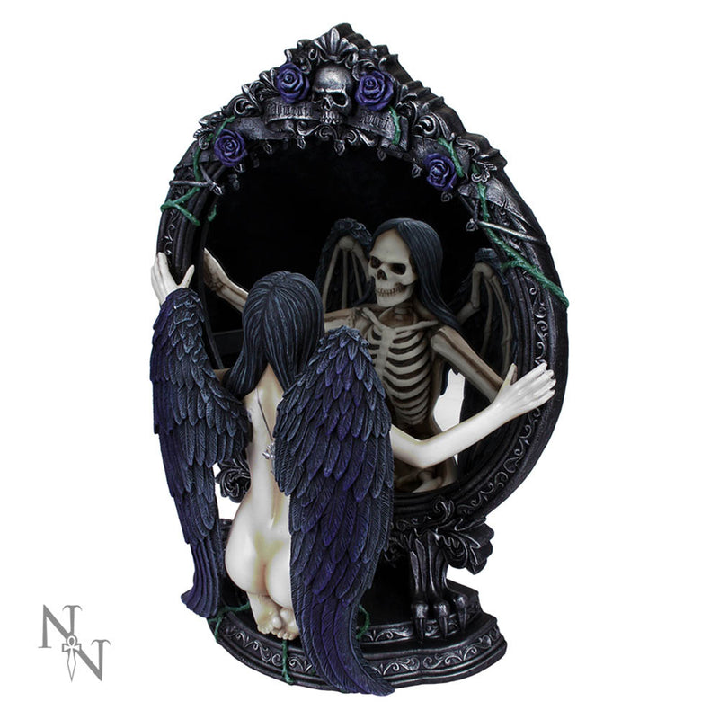 Fates Reflection Gothic Mirror Female Skeleton Ornament 33cm