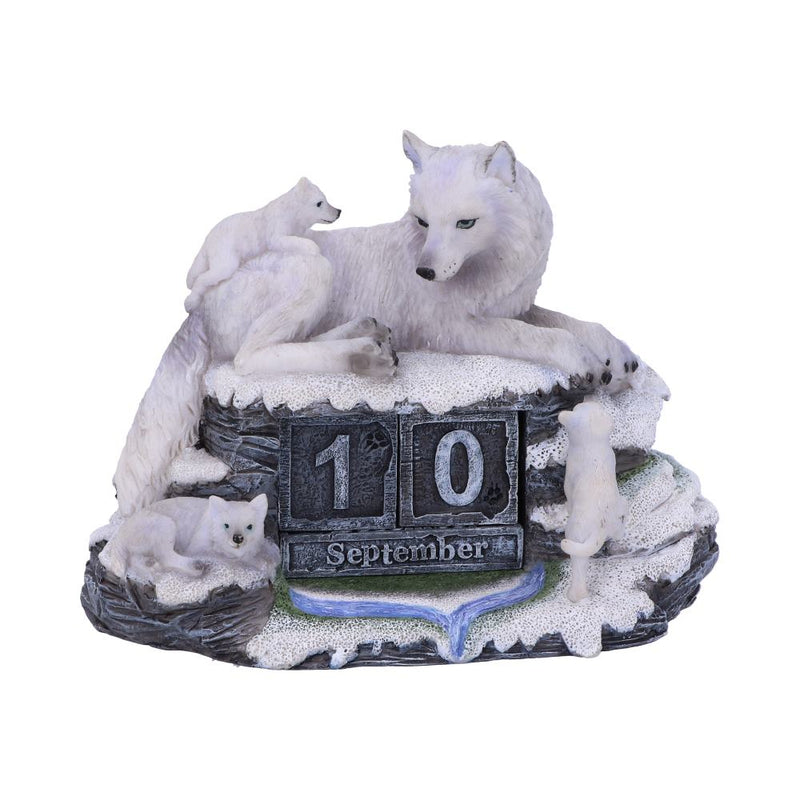 Mothers Watch White Wolf and Pups Calendar