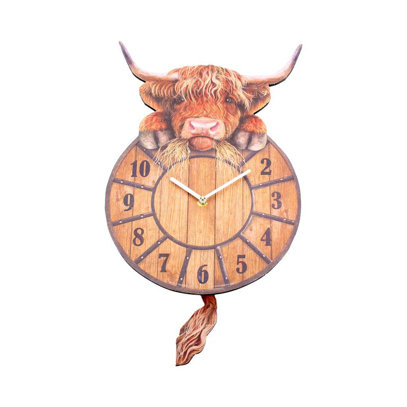 Highland Tickin Cow Pendulum Clock Tickin