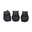 Three Wise Fat Cat Figurines 3 Cute Cats 8.5cm