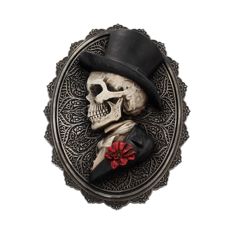 Beautiful Male Skeleton Plaque Day of the Dead Valentine Wall Hanging Handsome 22cm