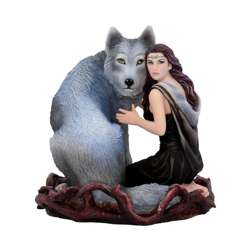 Soul Bond by Anne Stokes handpainted wolf and woman resin figurine