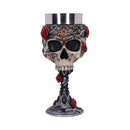 Gothic Roses Goblet Skull Horror Wine Glass 18cm