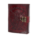 Lockable Red Leather Baphomet Embossed Journal 15cm x 21cm
