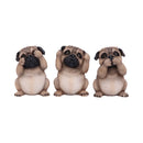 Three Wise Pugs Dog Ornaments 8.5cm