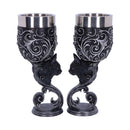 Familiars Love Twin Cat Heart Set of Two Goblets 18.5cm