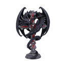 Anne Stokes Gothic Guardian Dragon Cross Candle Holder Black 26.5cm