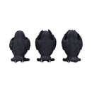 Three Wise Ravens Figurines 8.7cm 3