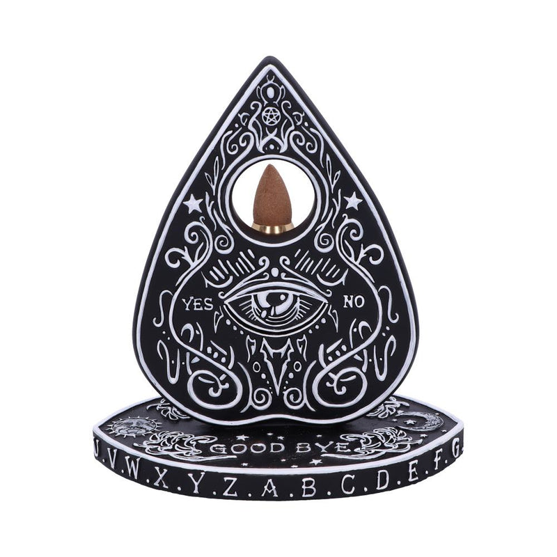 Black and White Spirit Board Planchette Backflow Incense Burner 15cm