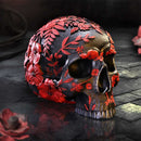 Age of Opium Poppy Skull 18.5cm Resin Statue 7