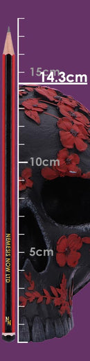 Age of Opium Poppy Skull 18.5cm Resin Statue 8