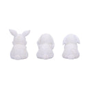 Three Wise White Bunny Figurines Bunnies 9cm 3
