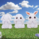 Three Wise White Bunny Figurines Bunnies 9cm 7